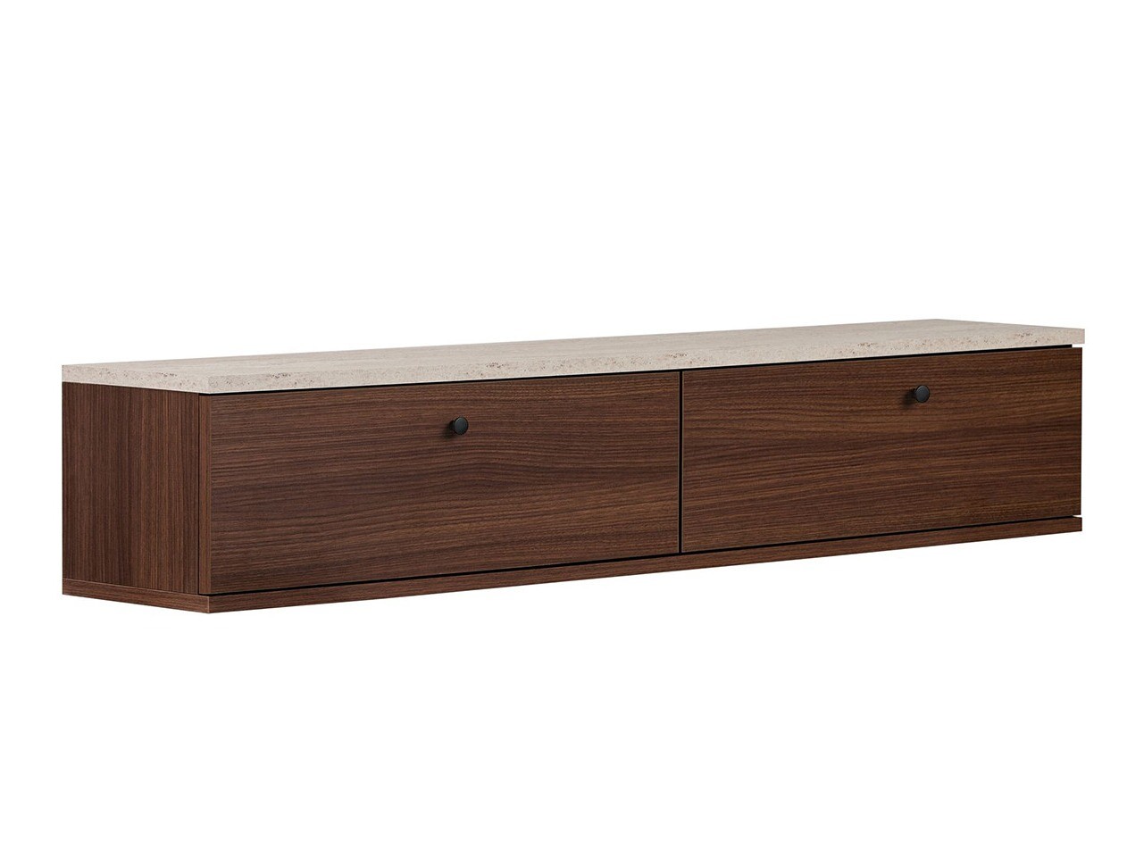TV komoda Novato 174 (Orah + Svetli travertin)