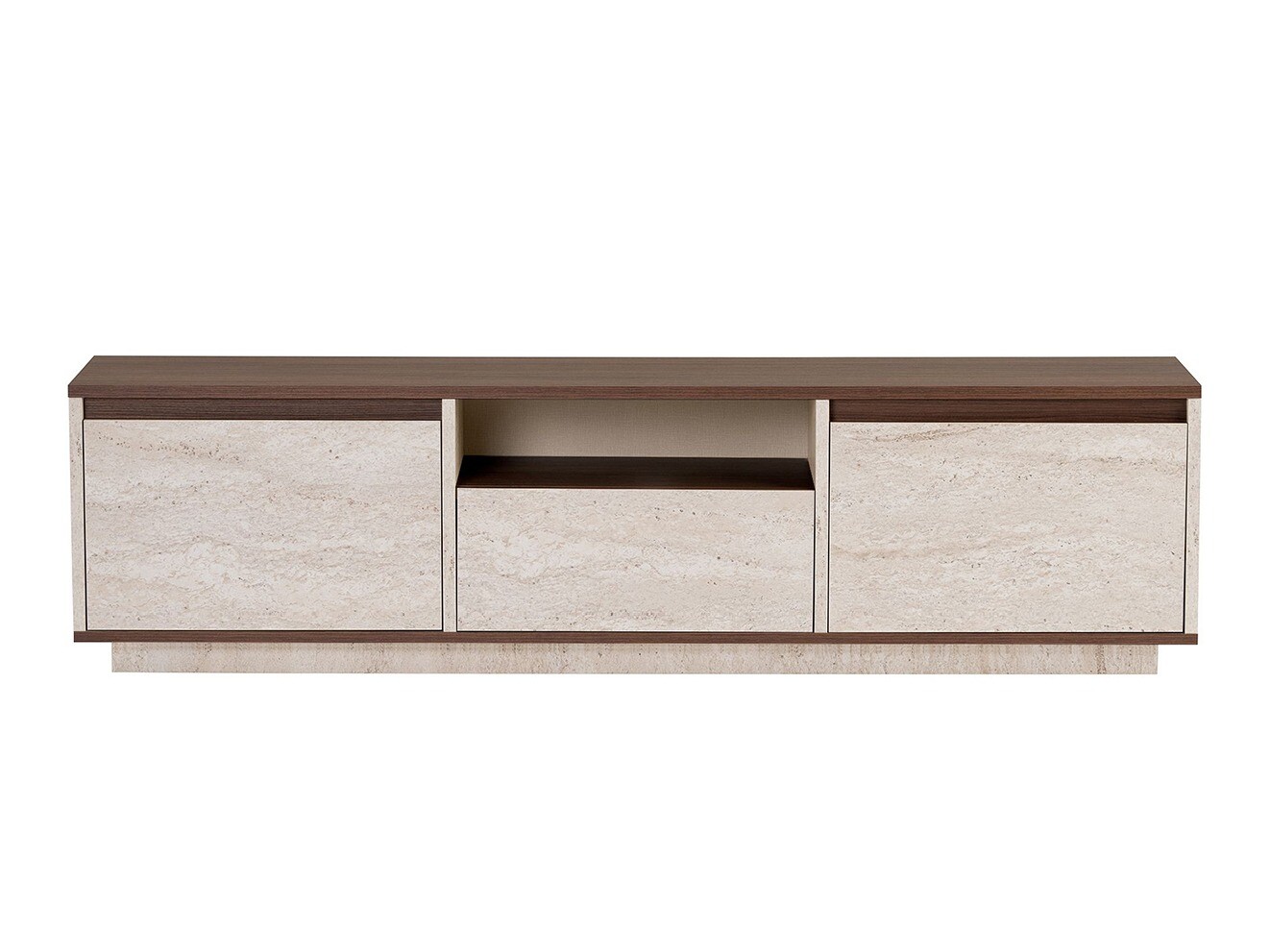 TV komoda Novato 167 (Svetli travertin + Orah)
