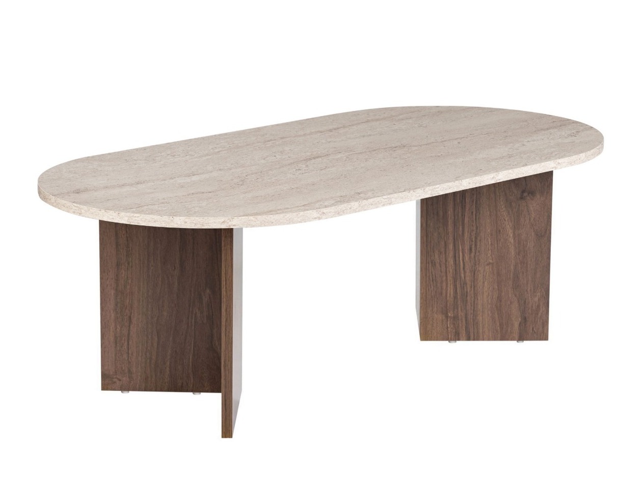 Stočić za kafu Novato 111 (Svetlo Travertine + Orah)