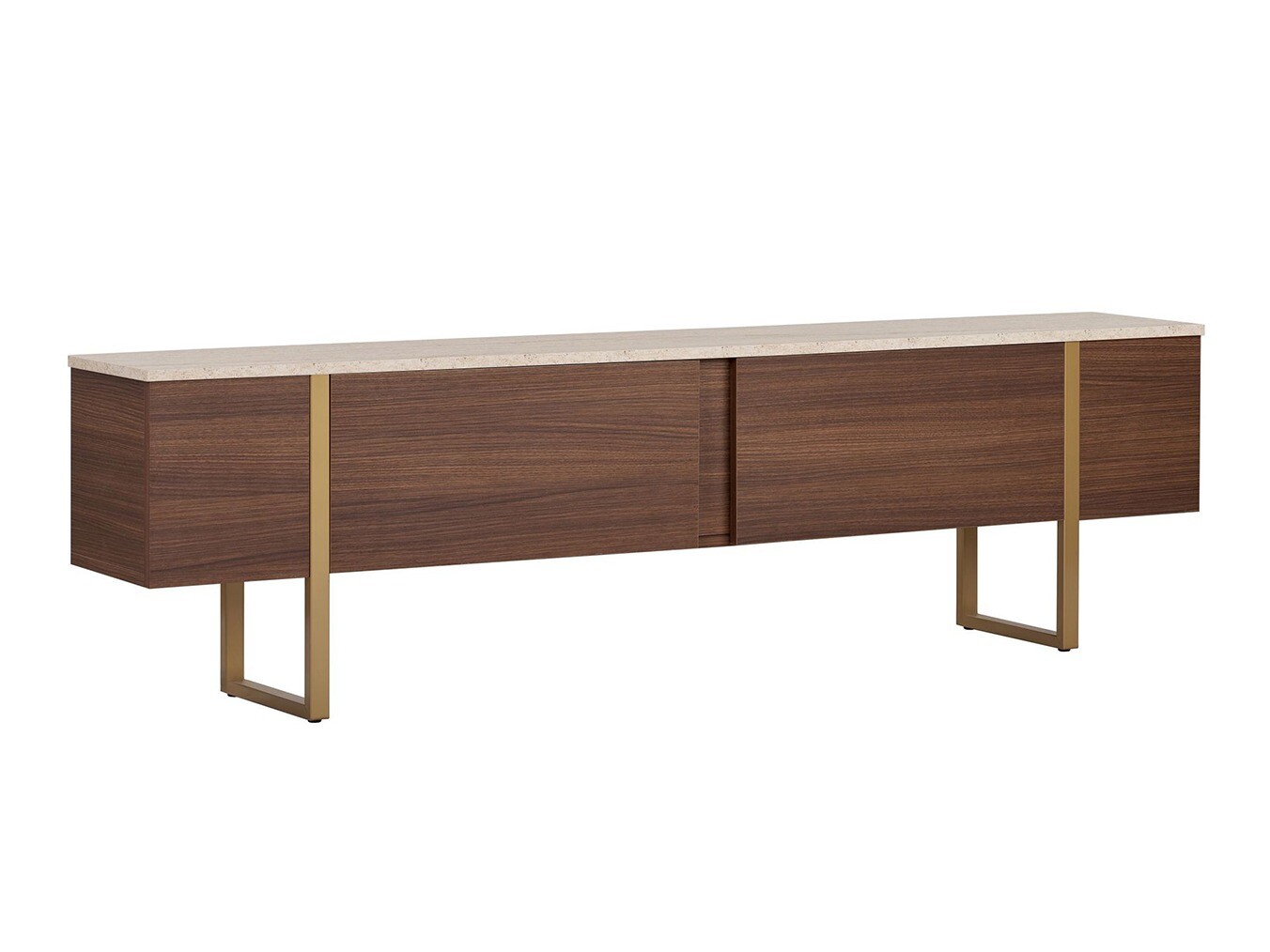 TV komoda Novato 156 (Orah + Svetli travertin)