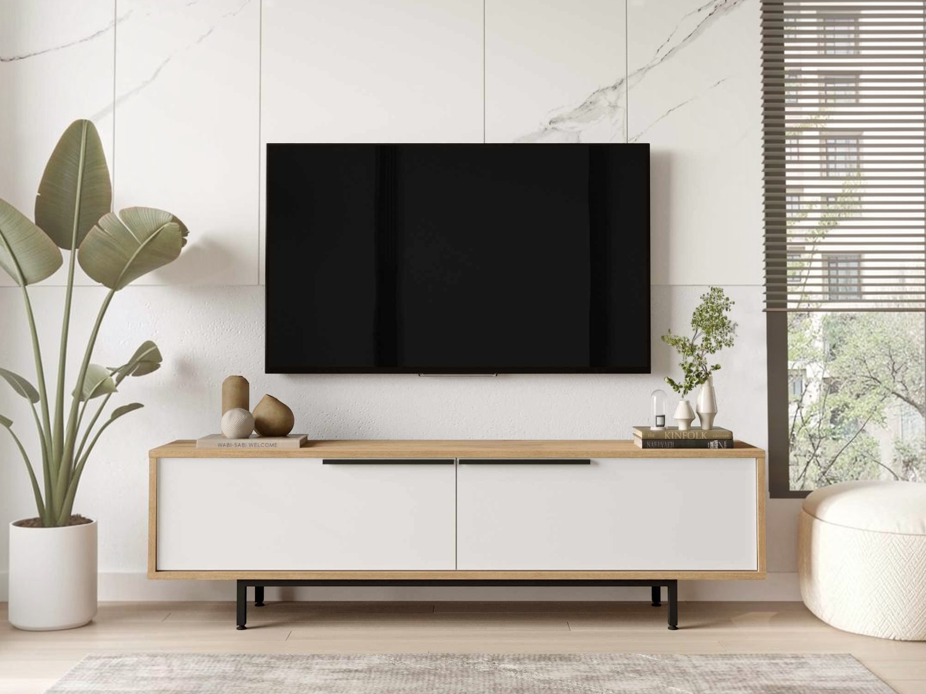 TV komoda Fertore 101 (Hrast + Belo)