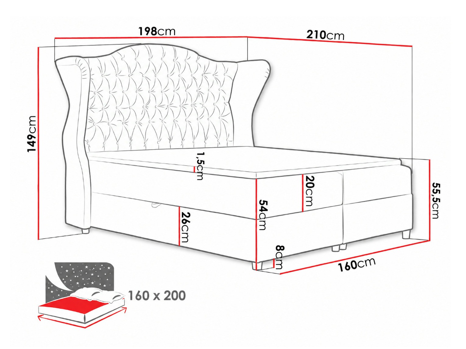 Boxspring krevet Poeta (Paros 3)