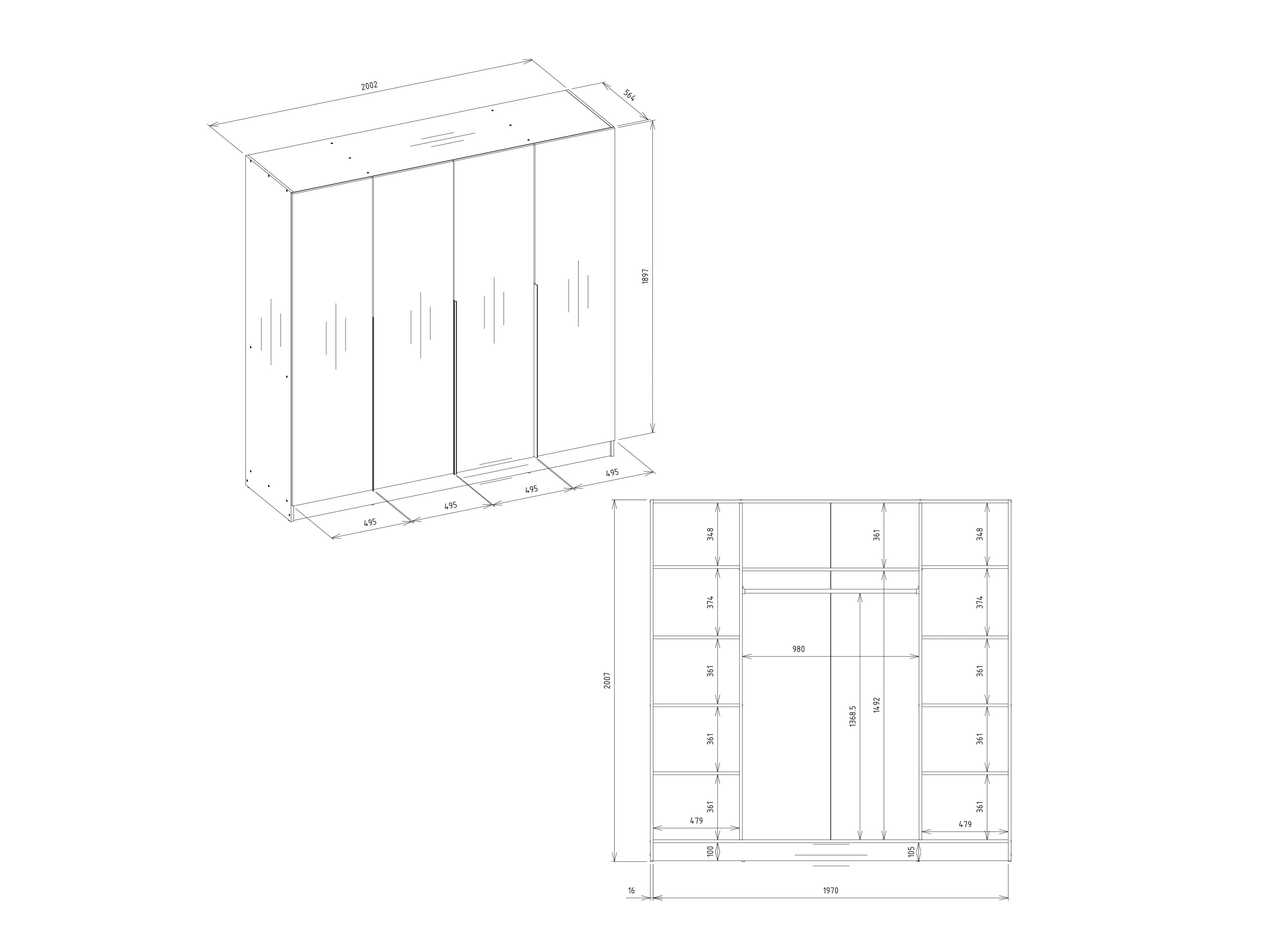 Ormar Mandeville 400 (Belo + Crno)