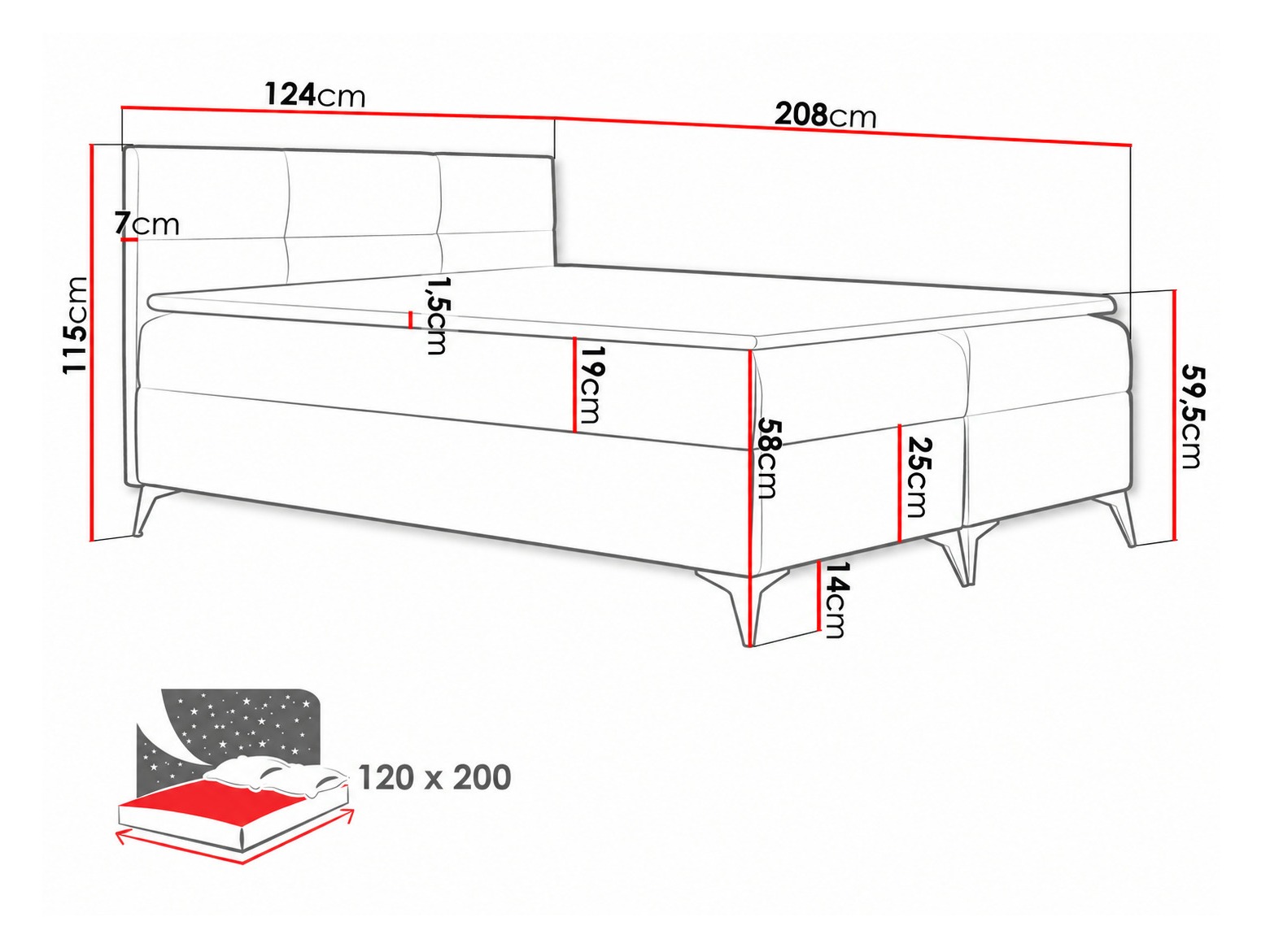 Boxspring krevet Harena (Soft 010)