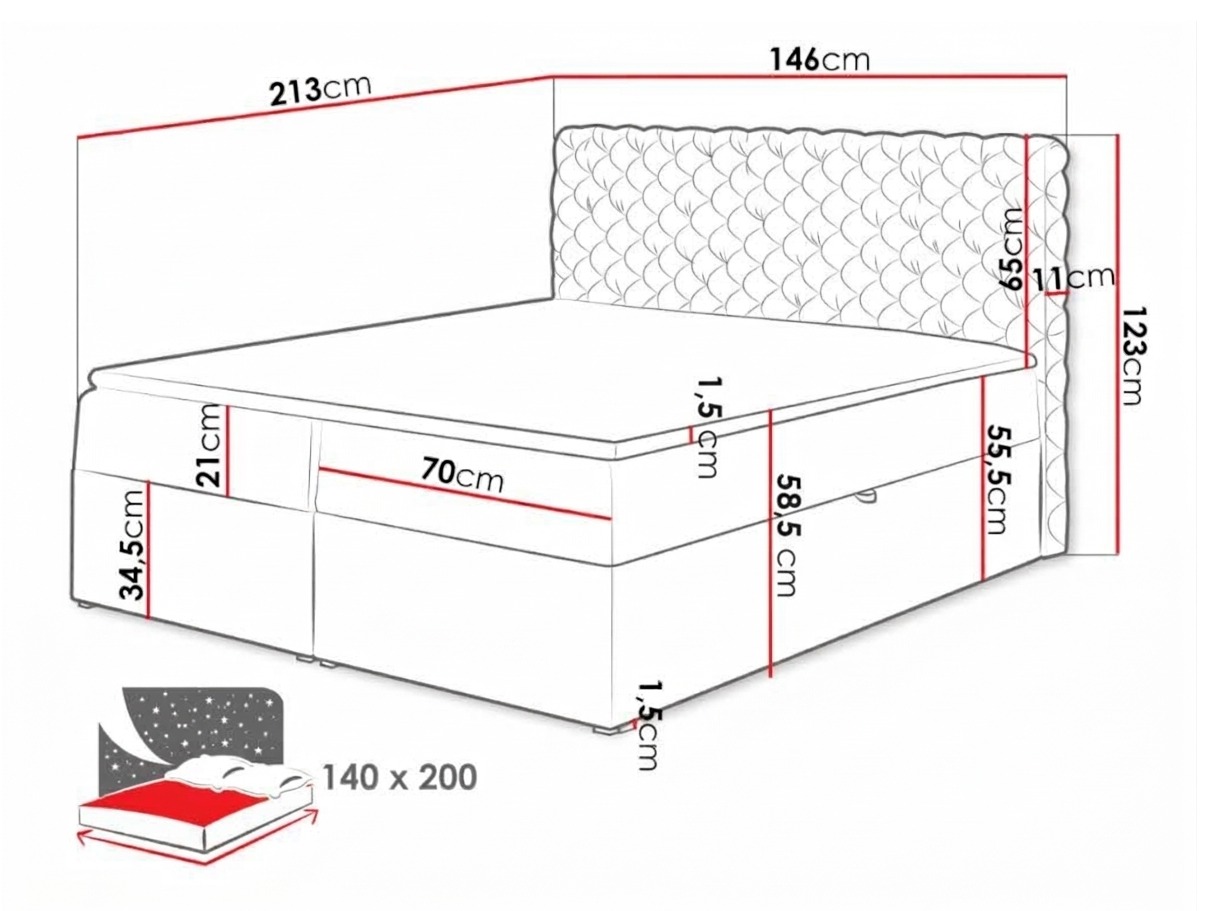 Boxspring krevet Lac (Magic Velvet 2243)