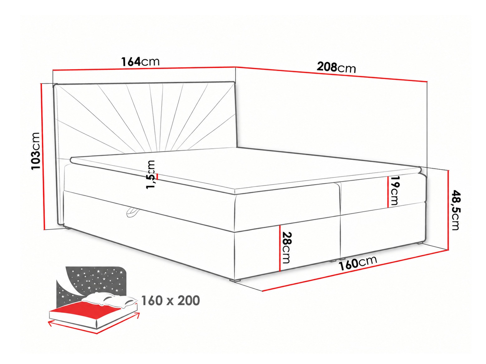 Boxspring krevet Pons I (Kronos 34)