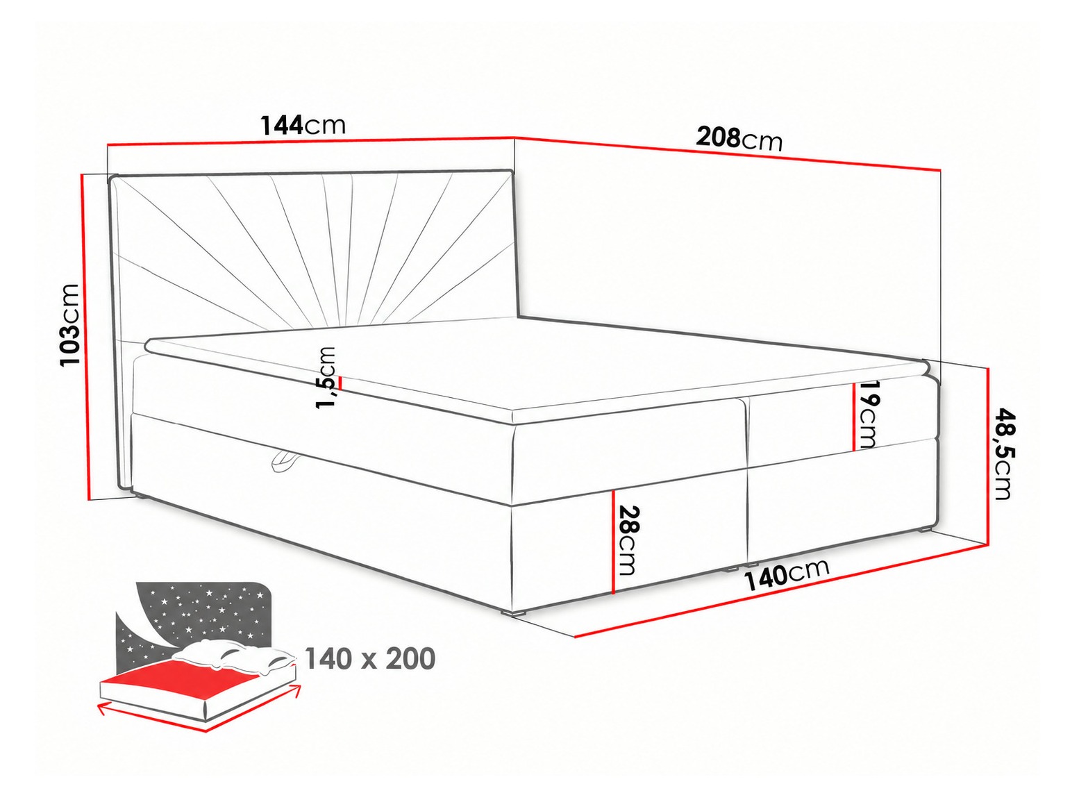 Boxspring krevet Pons I (Paros 2)