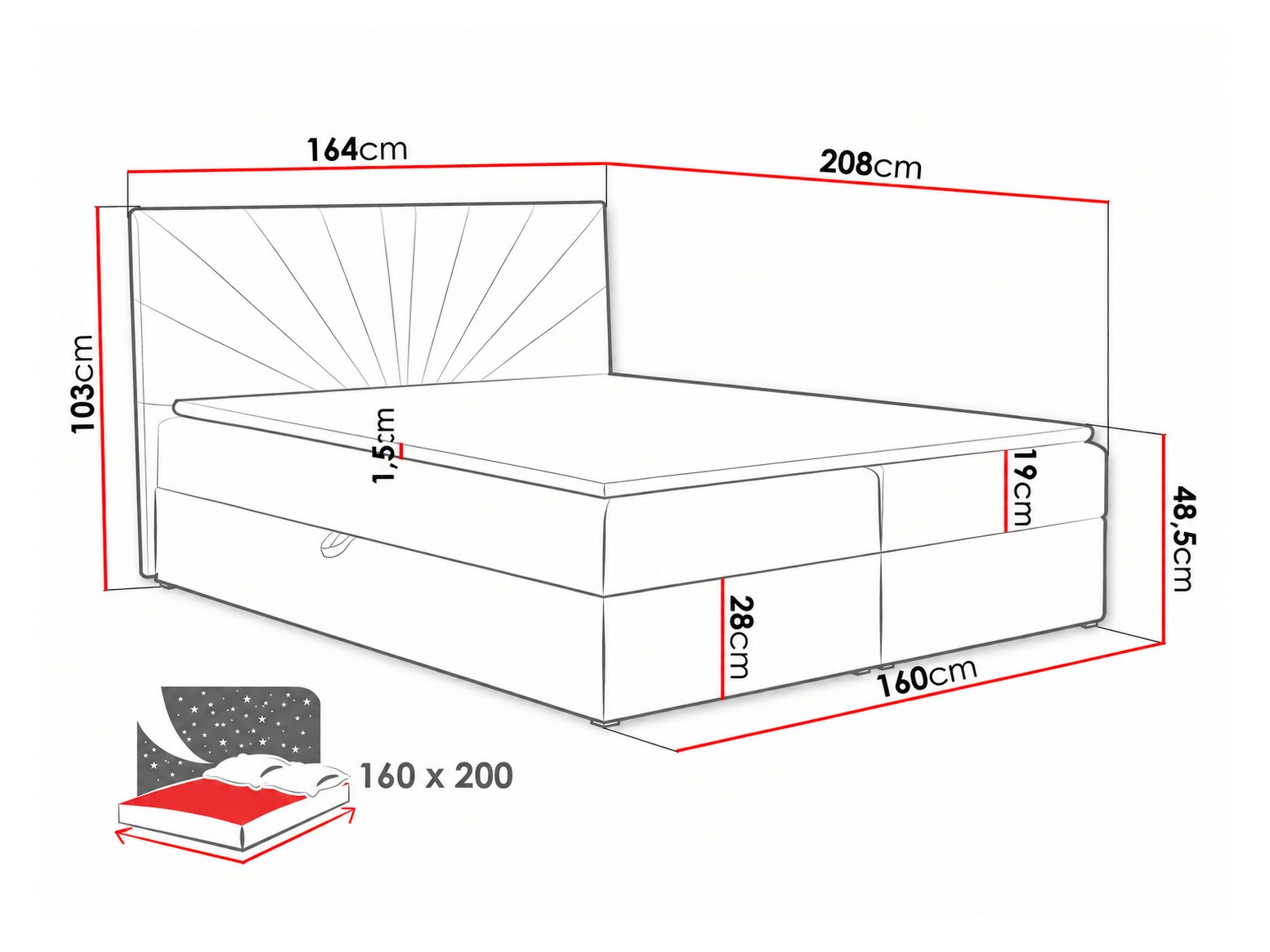 Boxspring krevet Pons I (Paros 2)