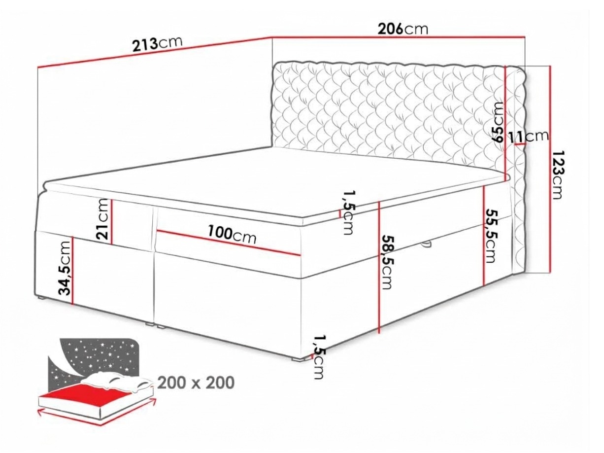 Boxspring krevet Lac (Magic Velvet 2243)