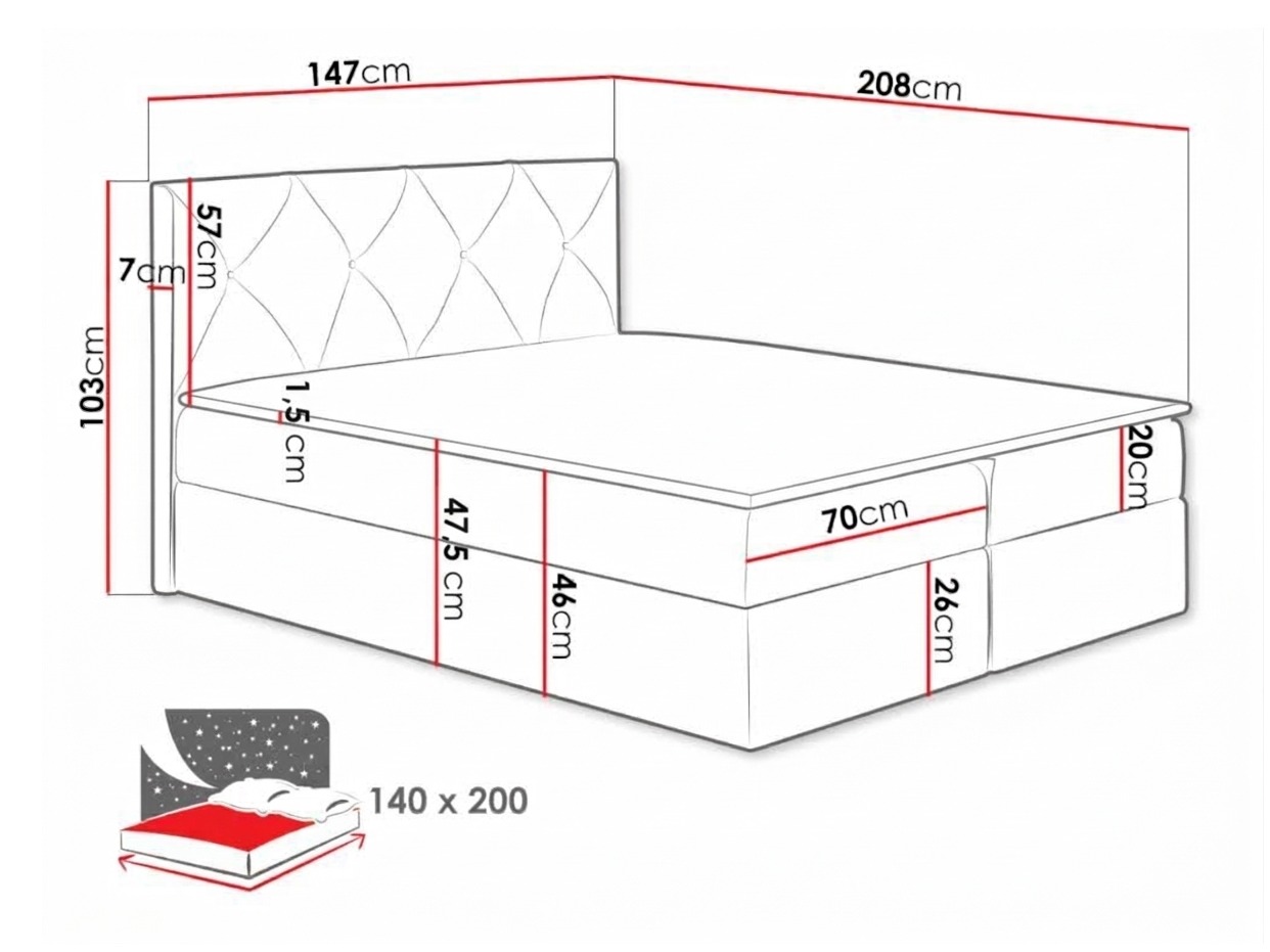 Boxspring krevet Litus (Zetta 291)