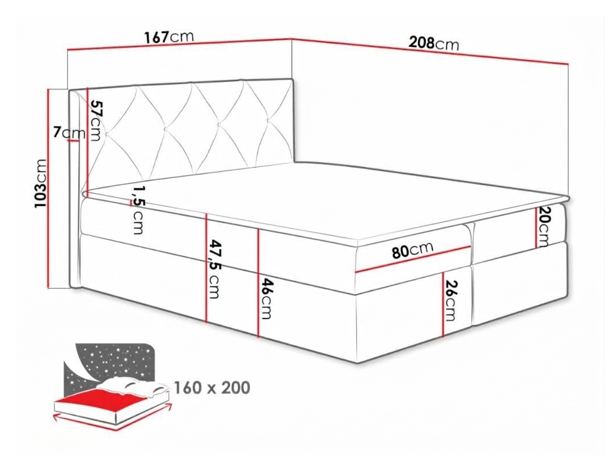 Boxspring krevet Litus (Zetta 291)
