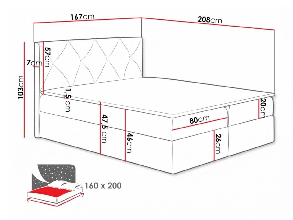 Boxspring krevet Litus (Zetta 291)