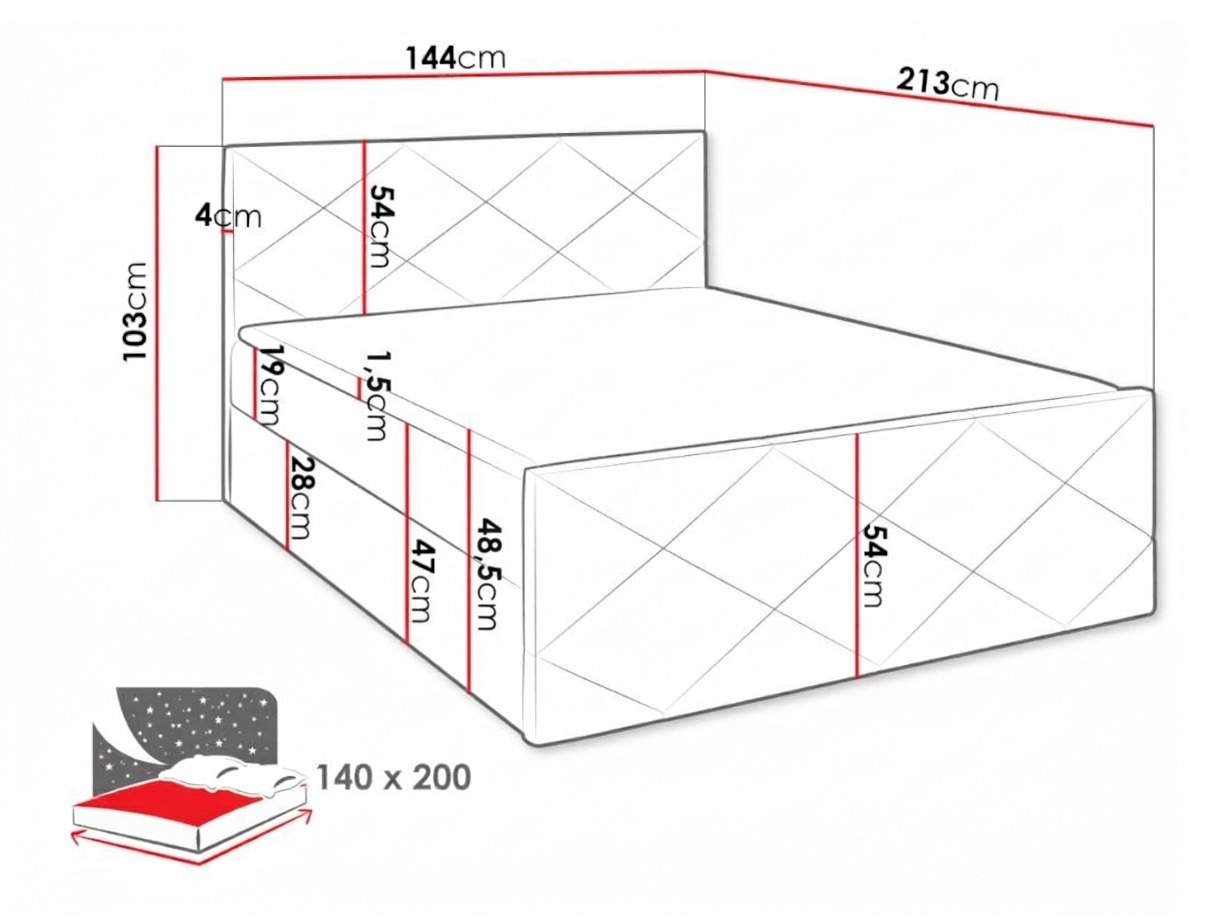 Boxspring krevet Mons (Kameleon 59)