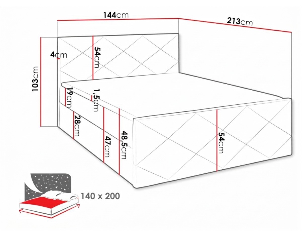 Boxspring krevet Mons (Kameleon 61)