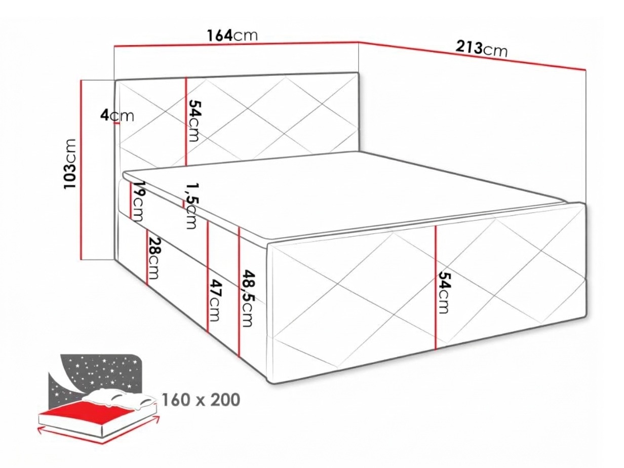 Boxspring krevet Mons (Soft 029)