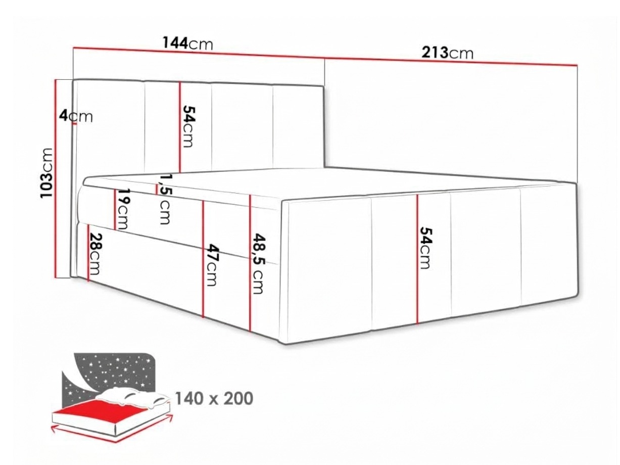 Boxspring krevet Ventus (Mekan 034)