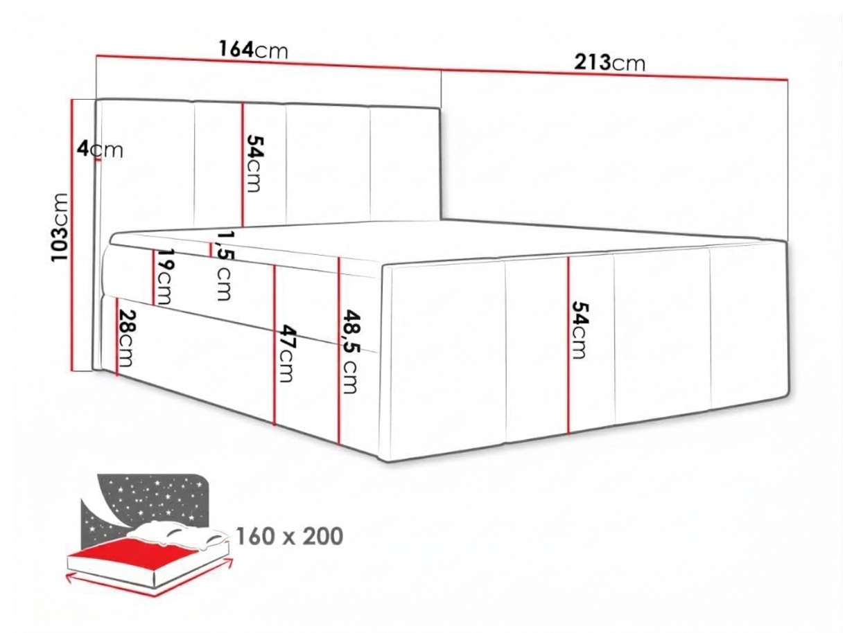 Boxspring krevet Ventus (Soft 029)