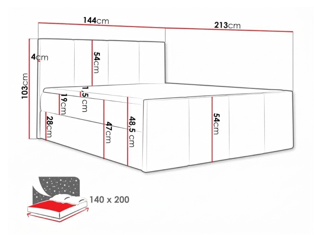 Boxspring krevet Ventus (Zetta 294)
