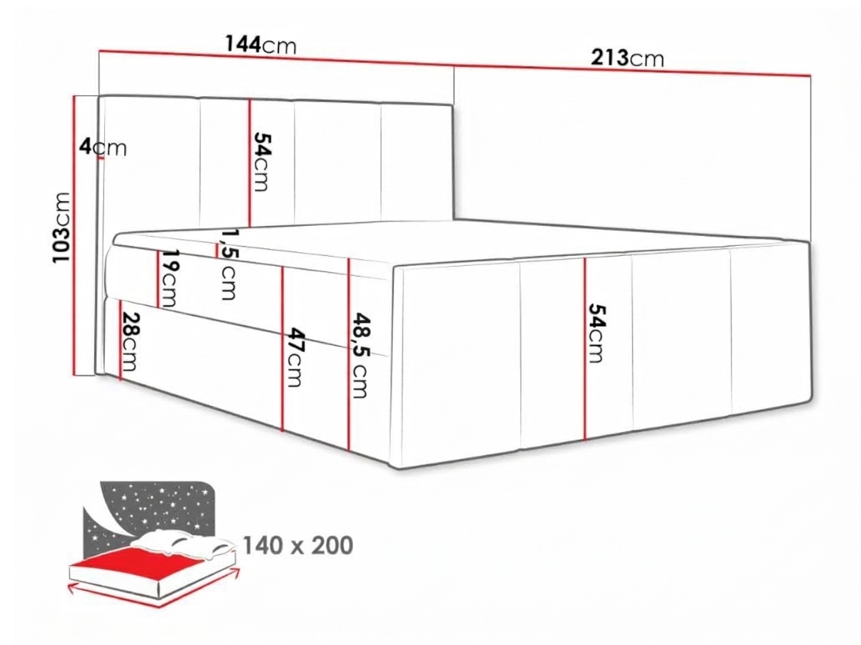 Boxspring krevet Ventus (Zetta 302)