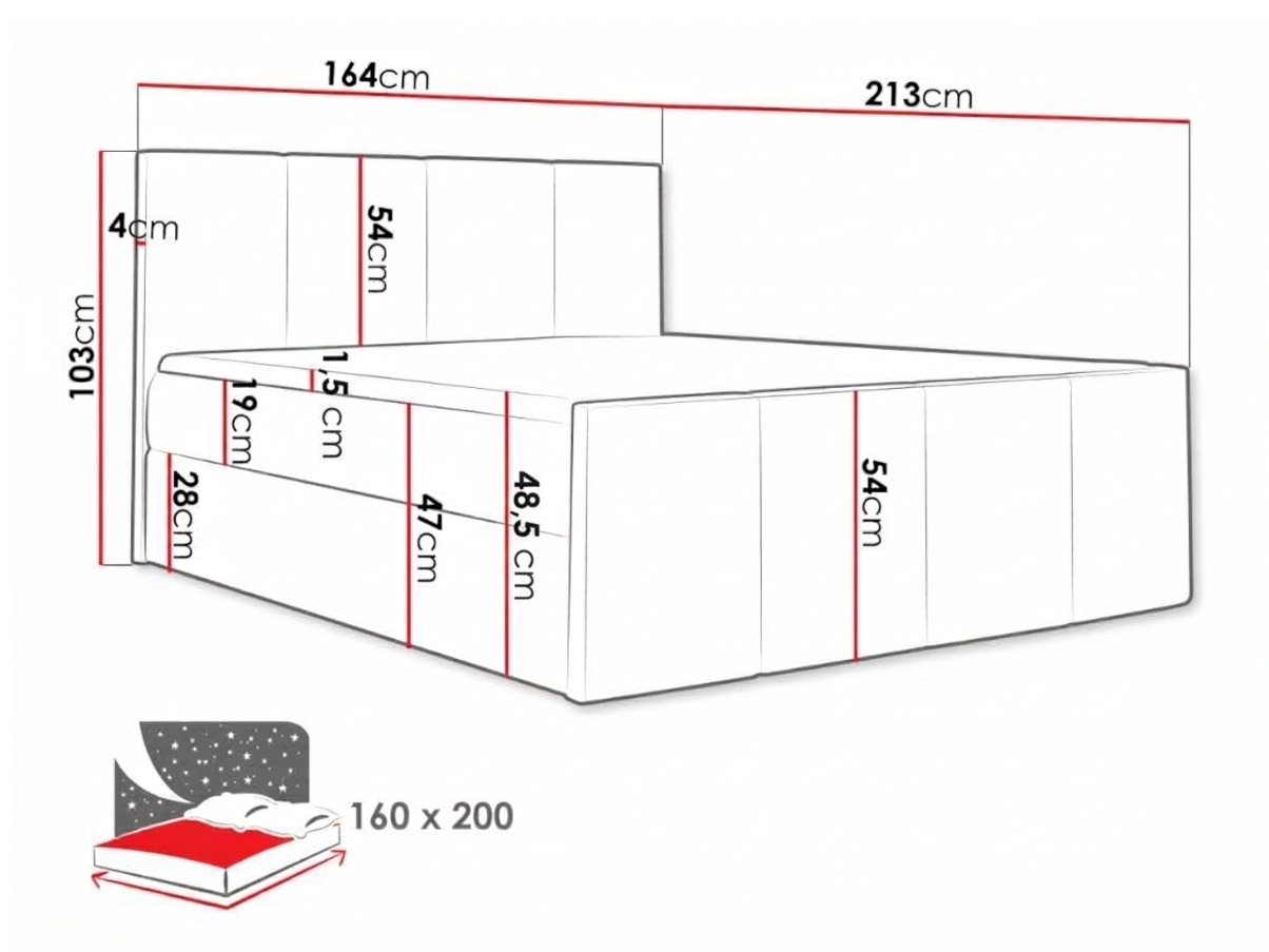 Boxspring krevet Ventus (Zetta 305)