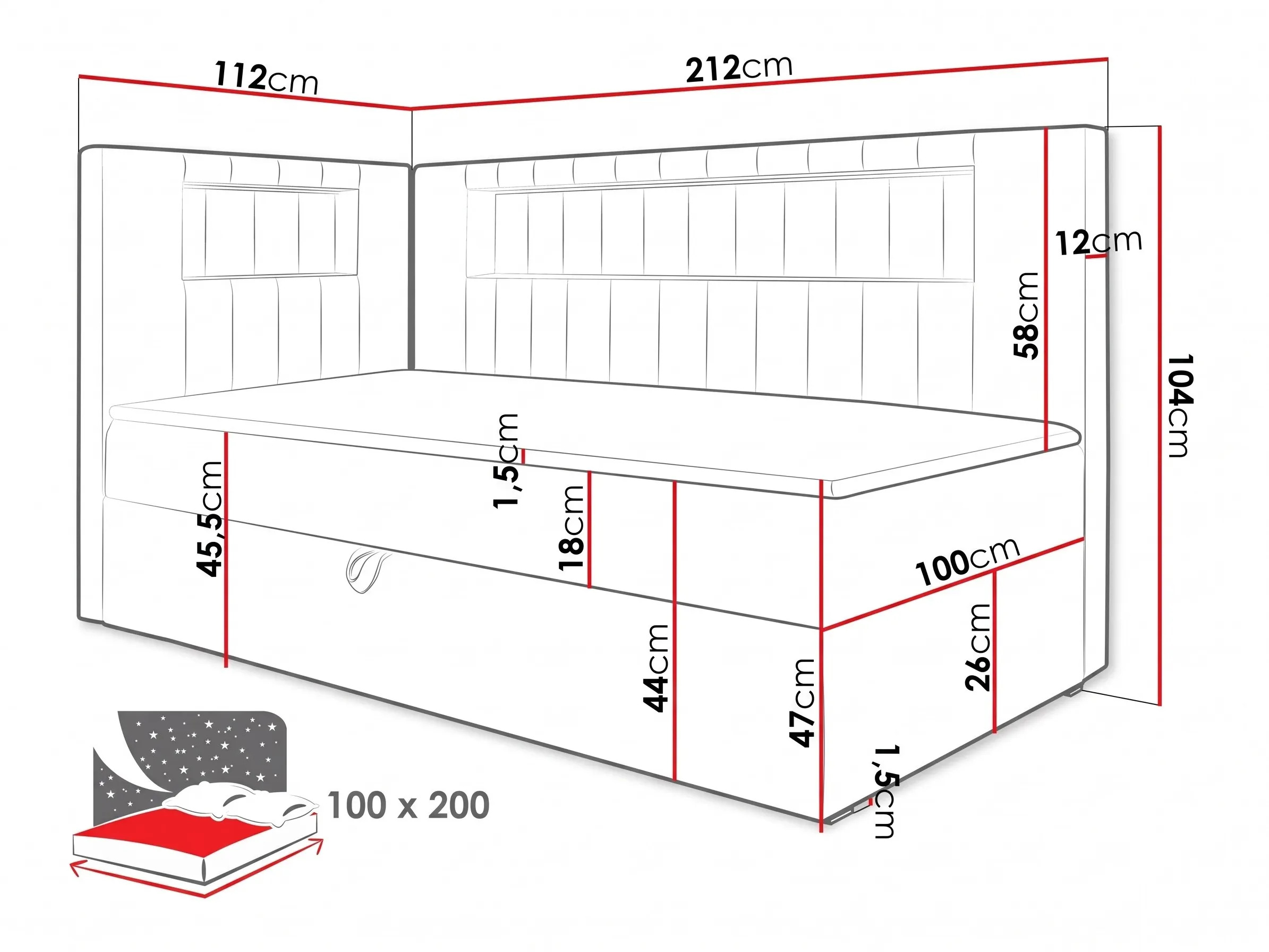 Boxspring krevet Lucus VIII (Soft 017 + Fresh 11)