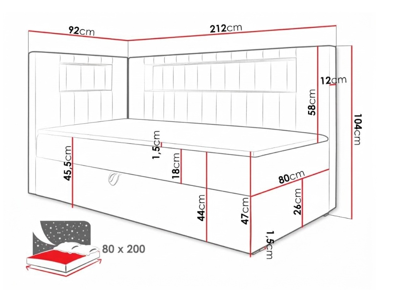 Boxspring krevet Lucus VIII (Soft 017 + Fresh 1)