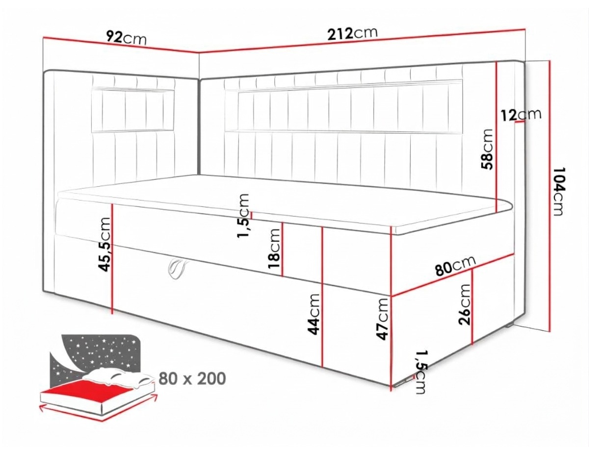 Boxspring krevet Lucus VIII (Soft 017 + Fresh 34)