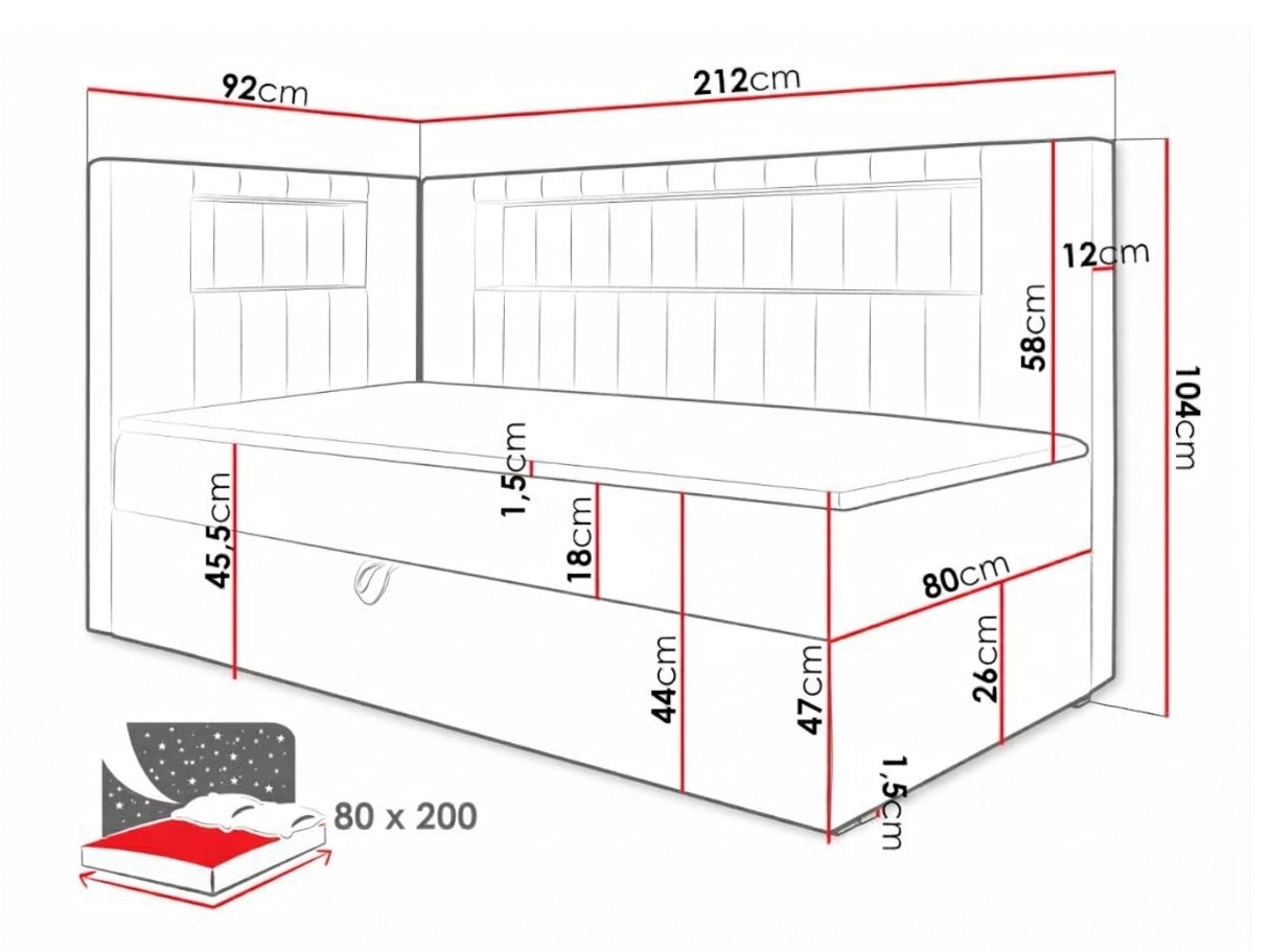 Boxspring krevet Lucus VIII (Soft 017 + Fresh 9)