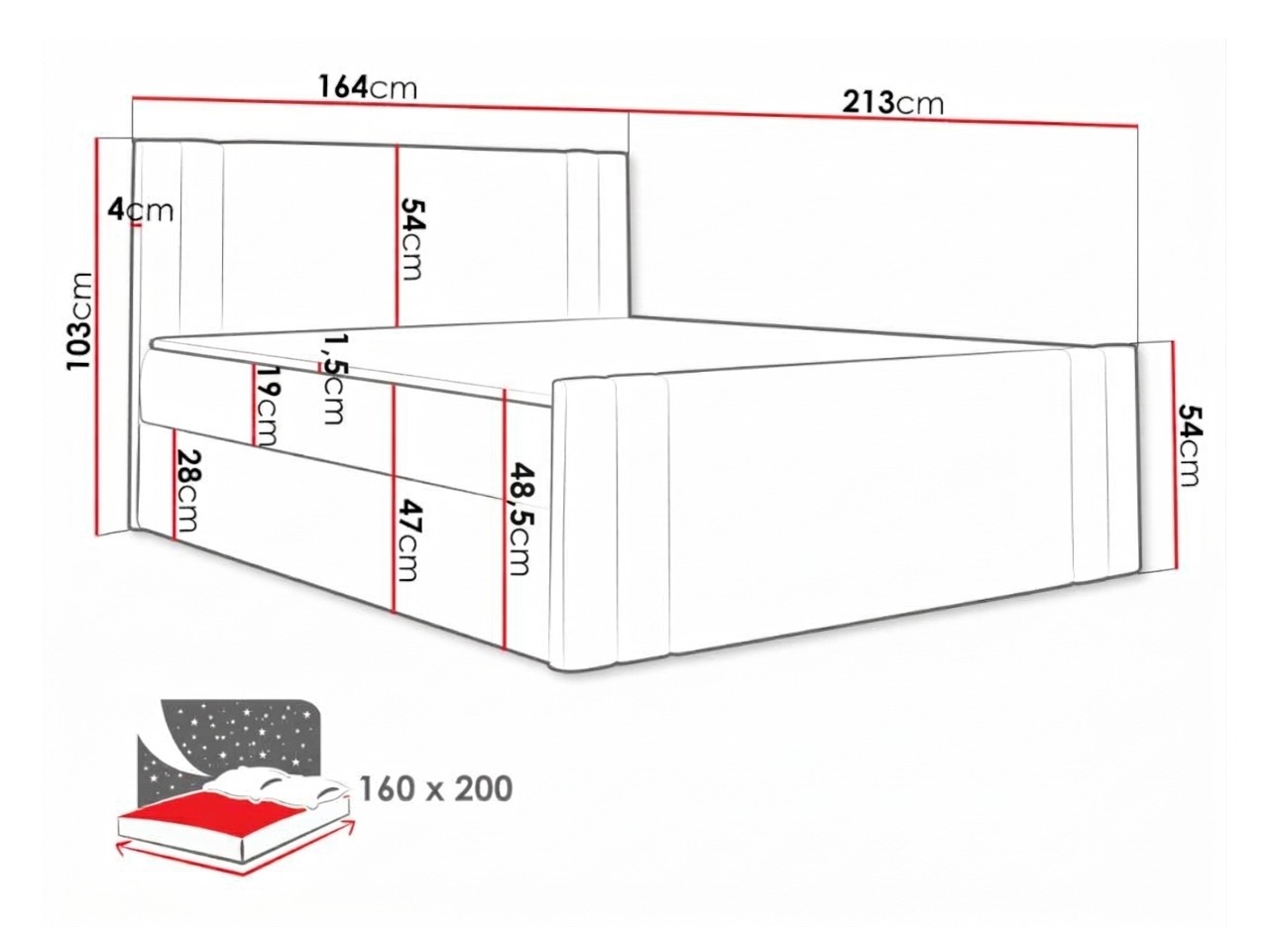 Boxspring krevet Mel (Amor Velvet 4301)