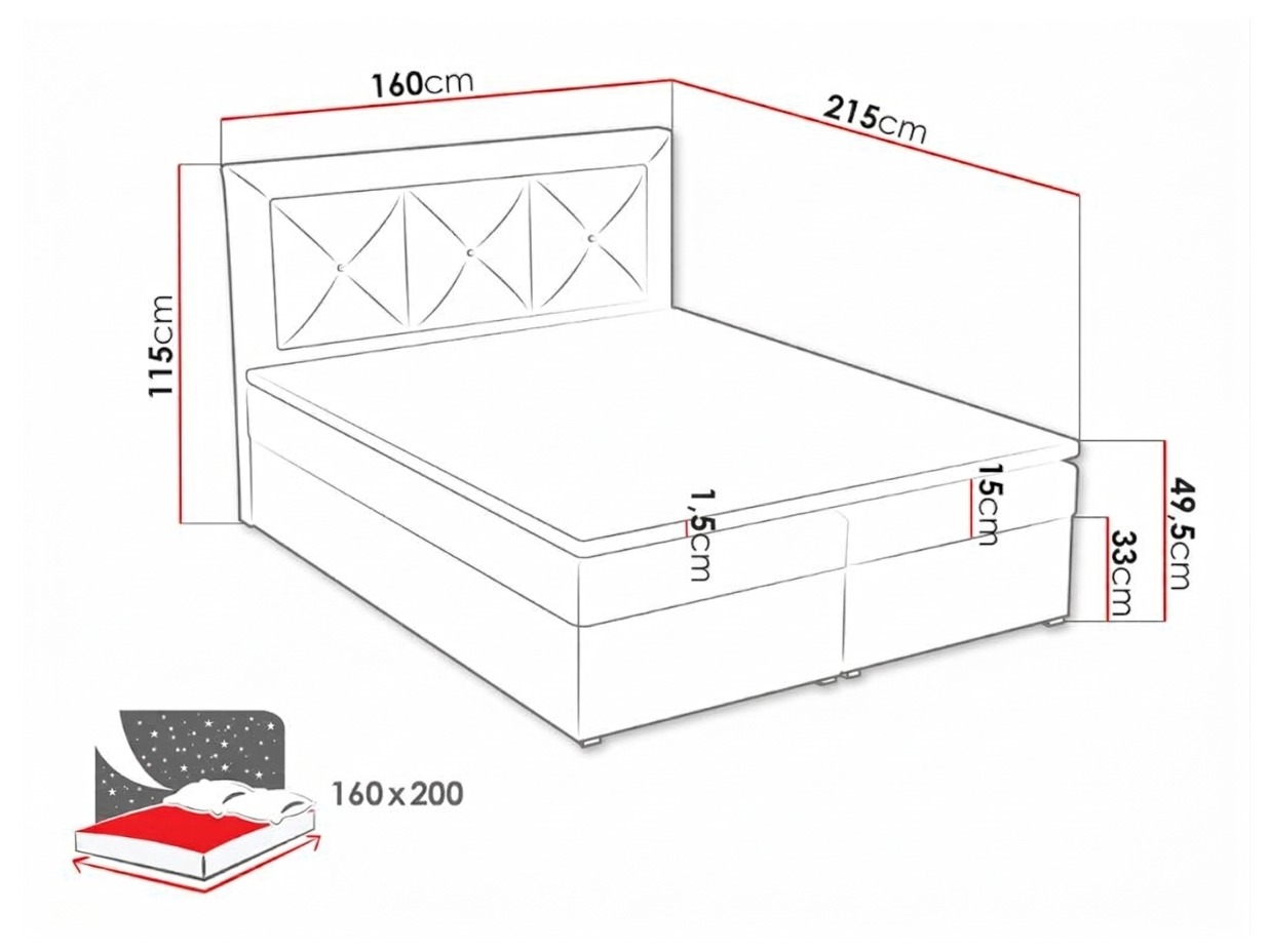Boxspring krevet Pomona 113 (Victoria 14 868)