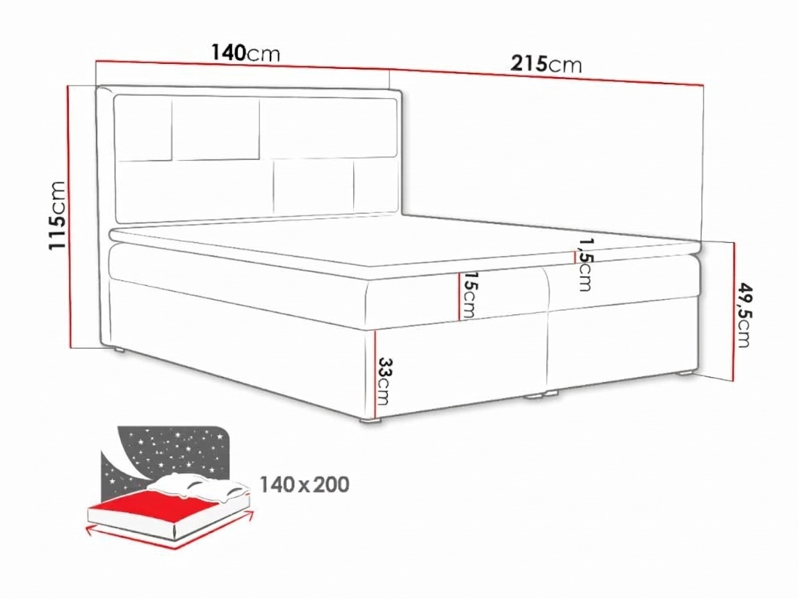 Boxspring krevet Pomona 115 (Victoria 14 864)