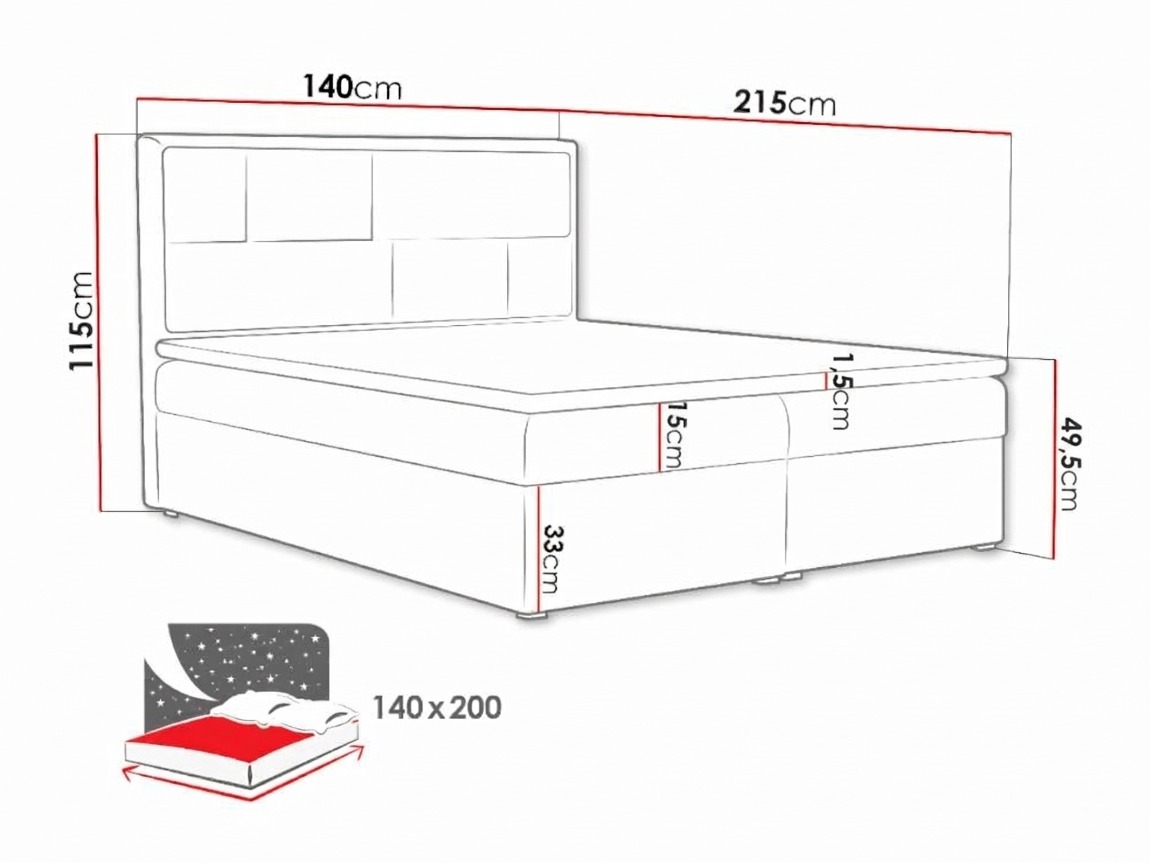 Boxspring krevet Pomona 115 (Victoria 14 867)