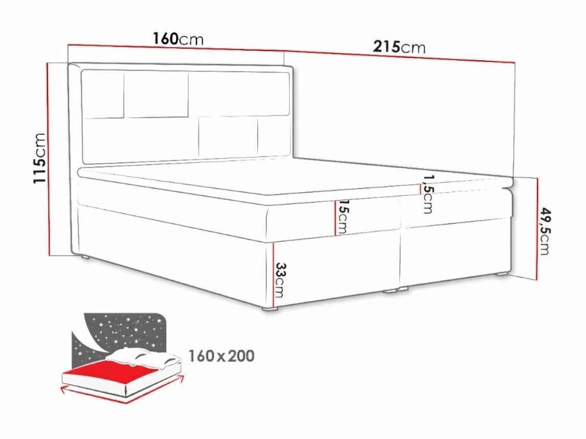 Boxspring krevet Pomona 115 (Victoria 14 869)