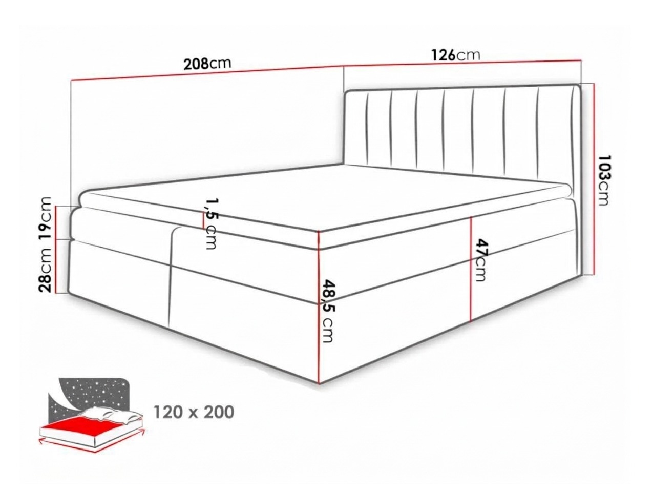 Boxspring krevet Culina (Soft 017 + Ikar 09)