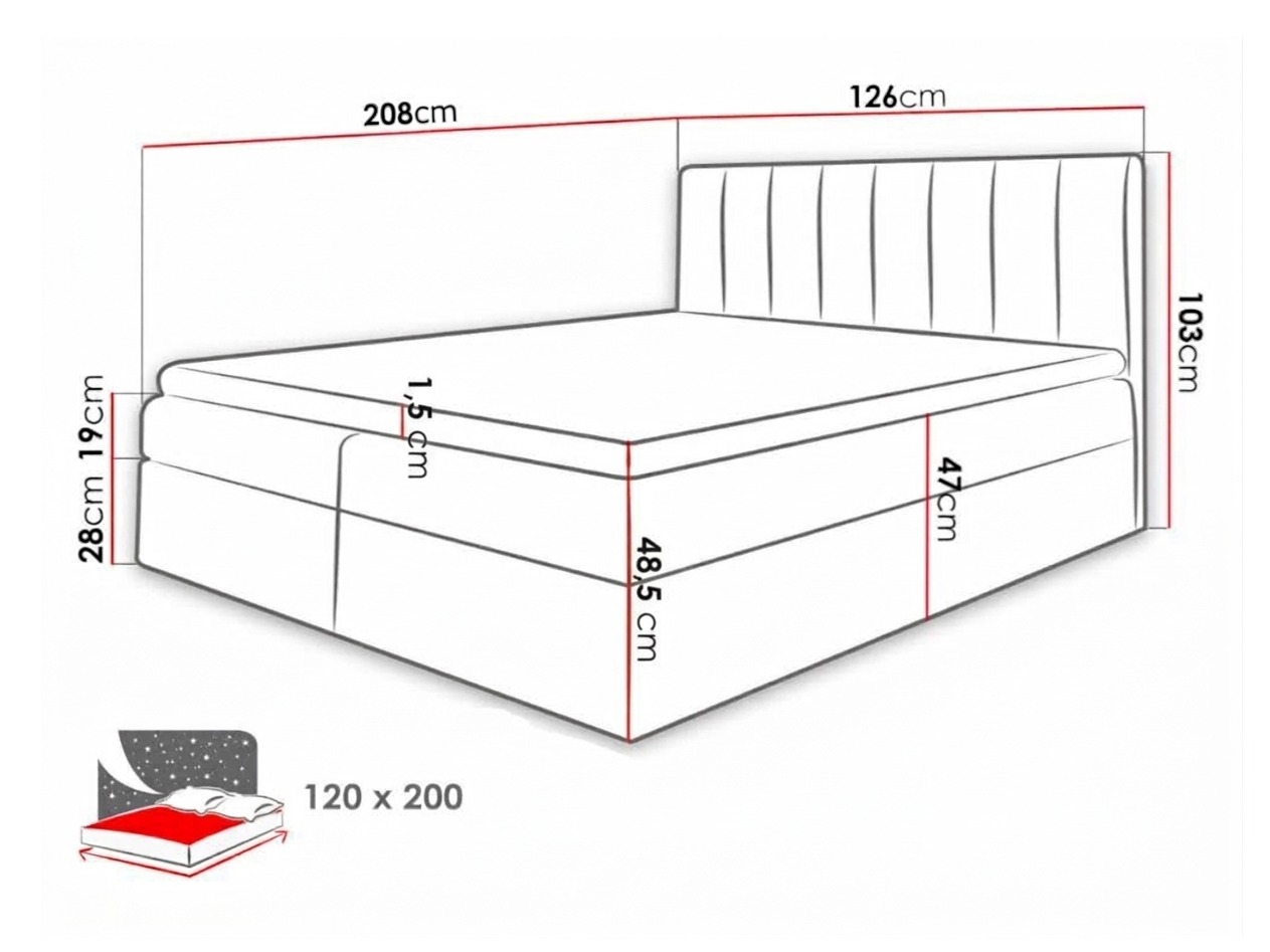Boxspring krevet Culina (Soft 017 + Spirit 13)