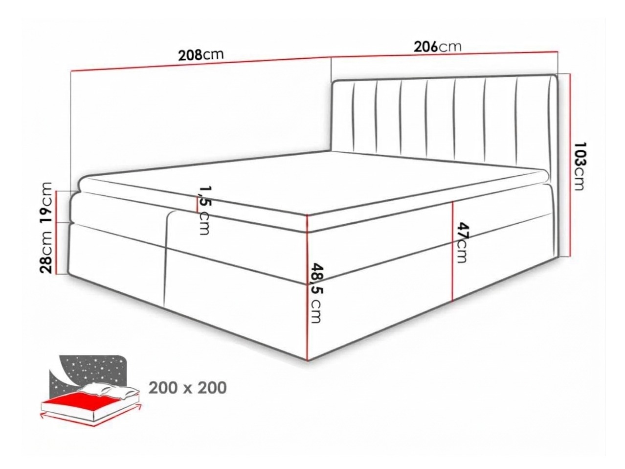 Boxspring krevet Culina (Soft 017 + Spirit 13)