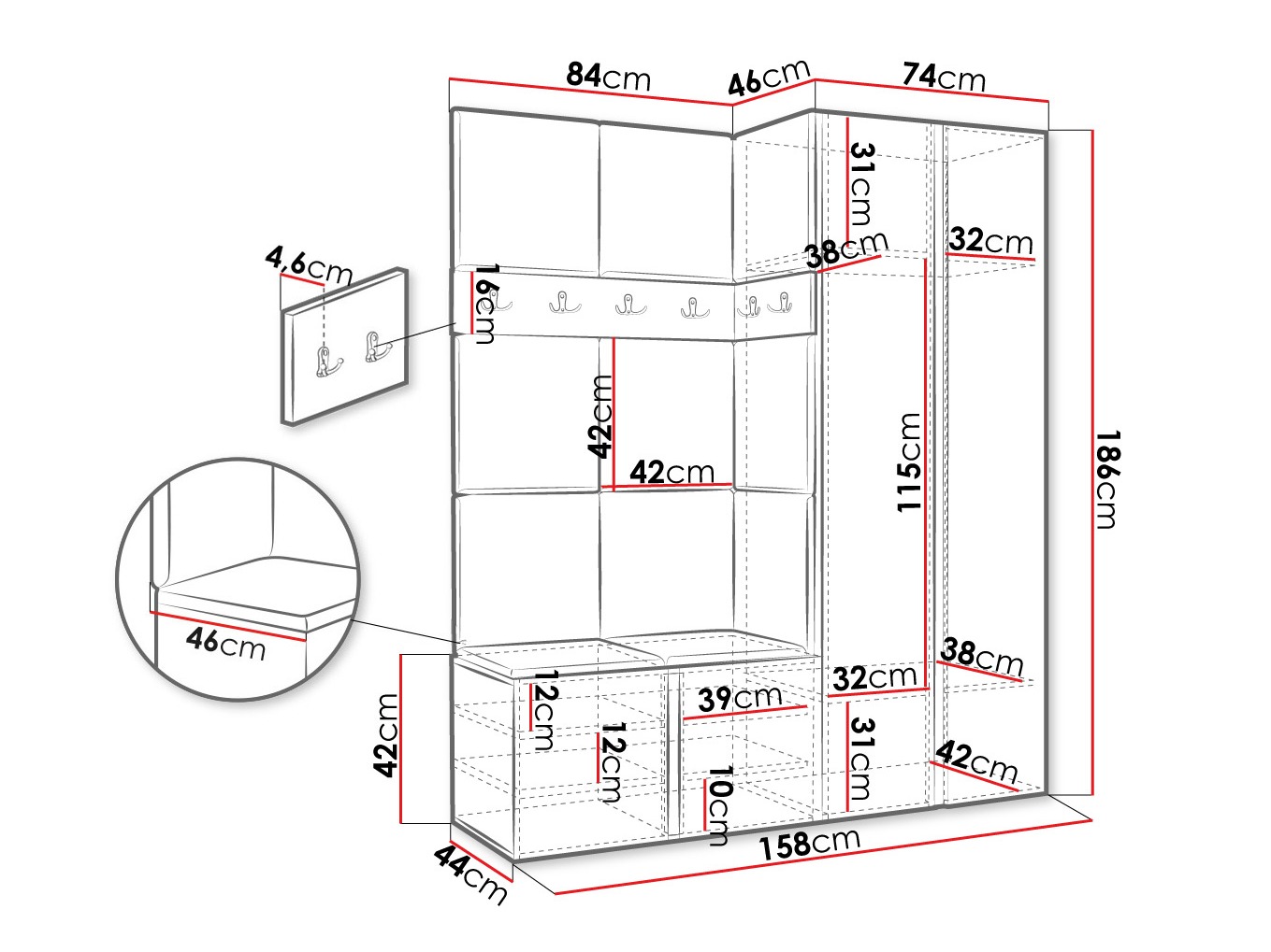 Set za hodnik Pinis III (Polo 891)