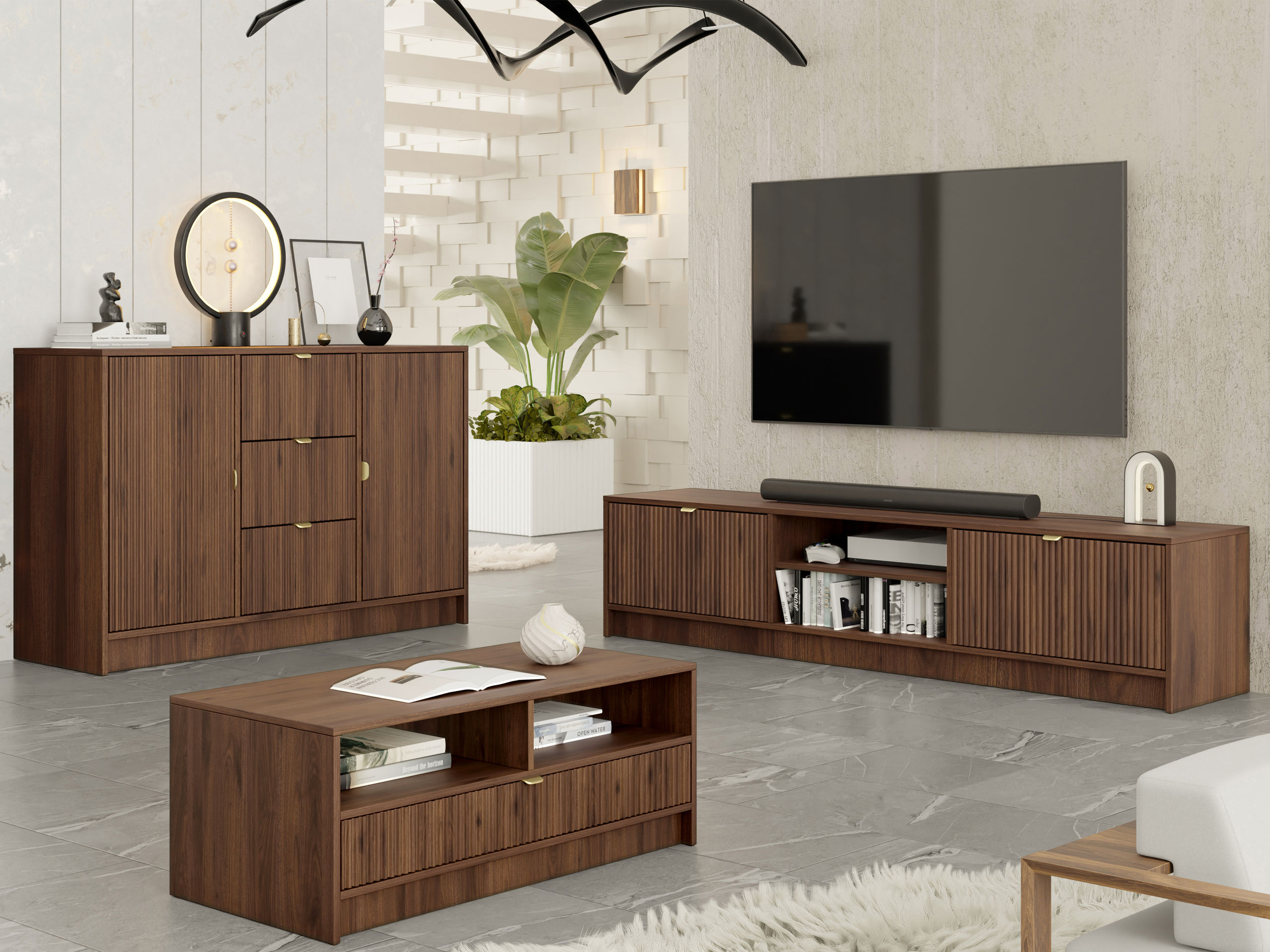 Set za dnevnu sobu Comfivo Papilio I (Orah)