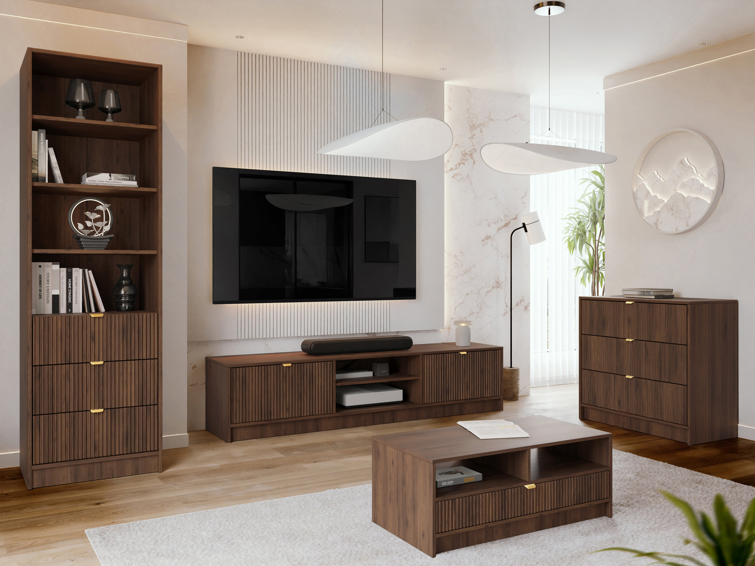 Set za dnevnu sobu Comfivo Papilio VII (Orah)