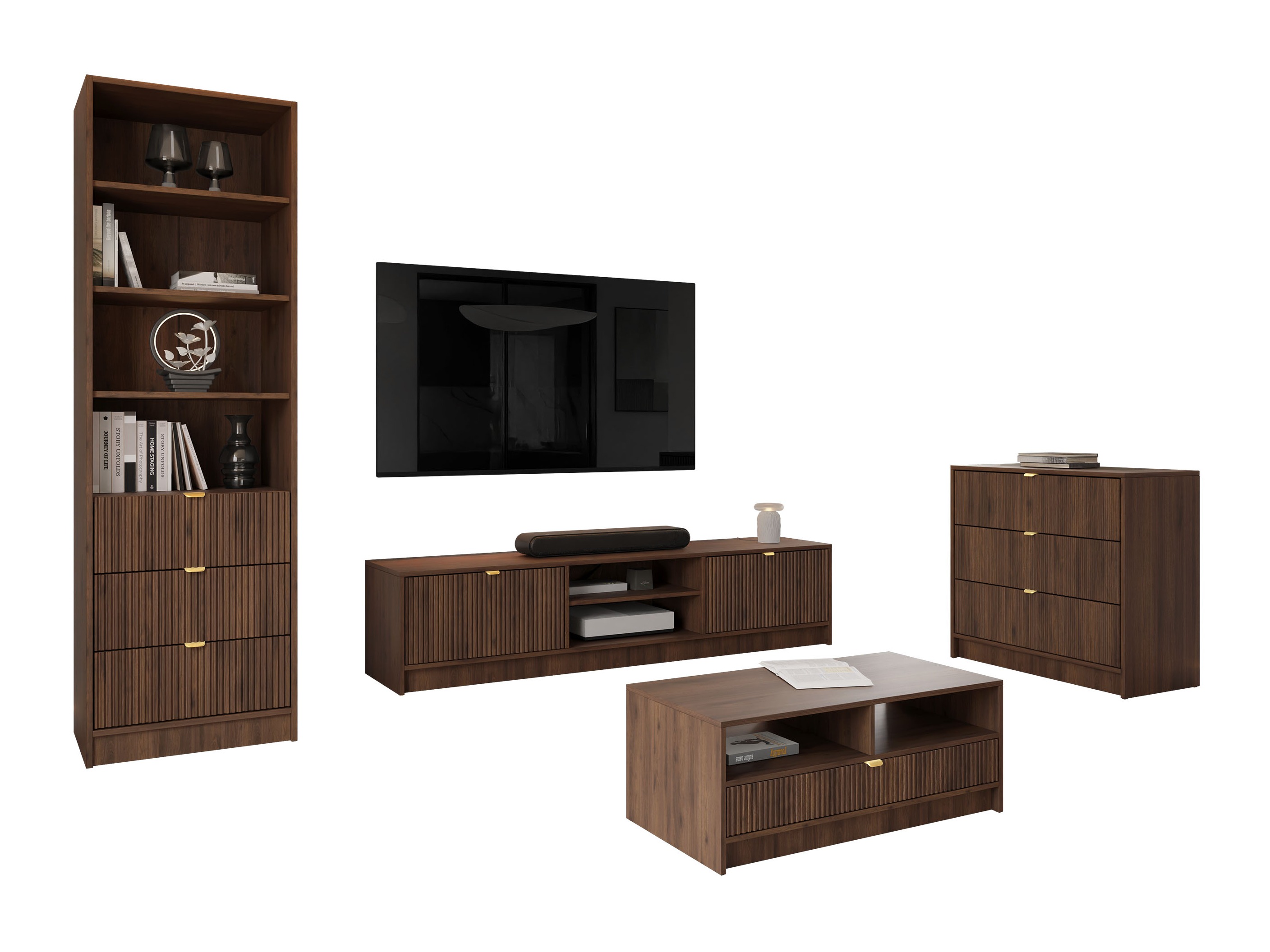 Set za dnevnu sobu Comfivo Papilio VII (Orah)