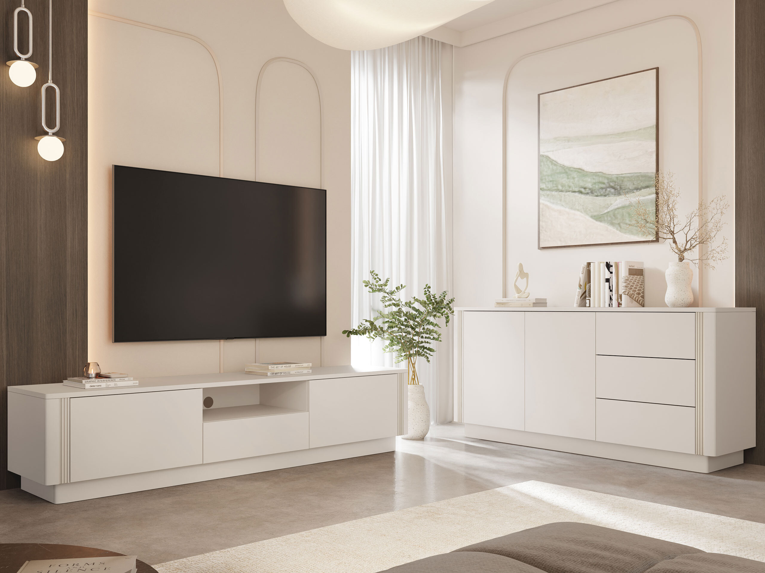 TV komoda Comfivo Levavio 103 (Bež)