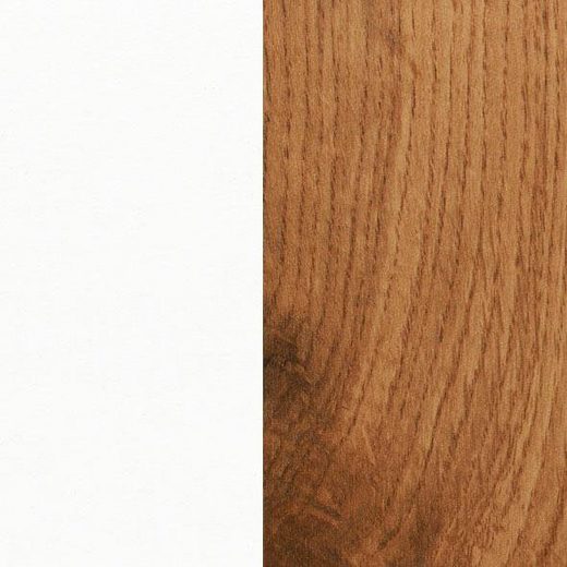 Komoda Livlore 107 (Belo + Sjajno belo + Вотан храст)