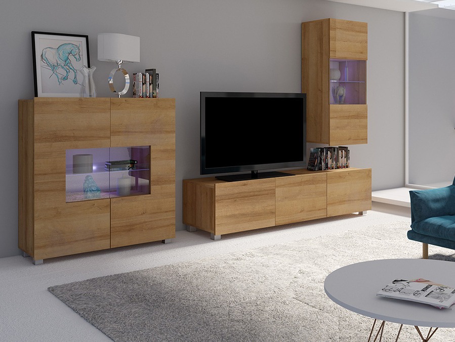 Set za dnevnu sobu Tivdalu 111 (Zlatni hrast)